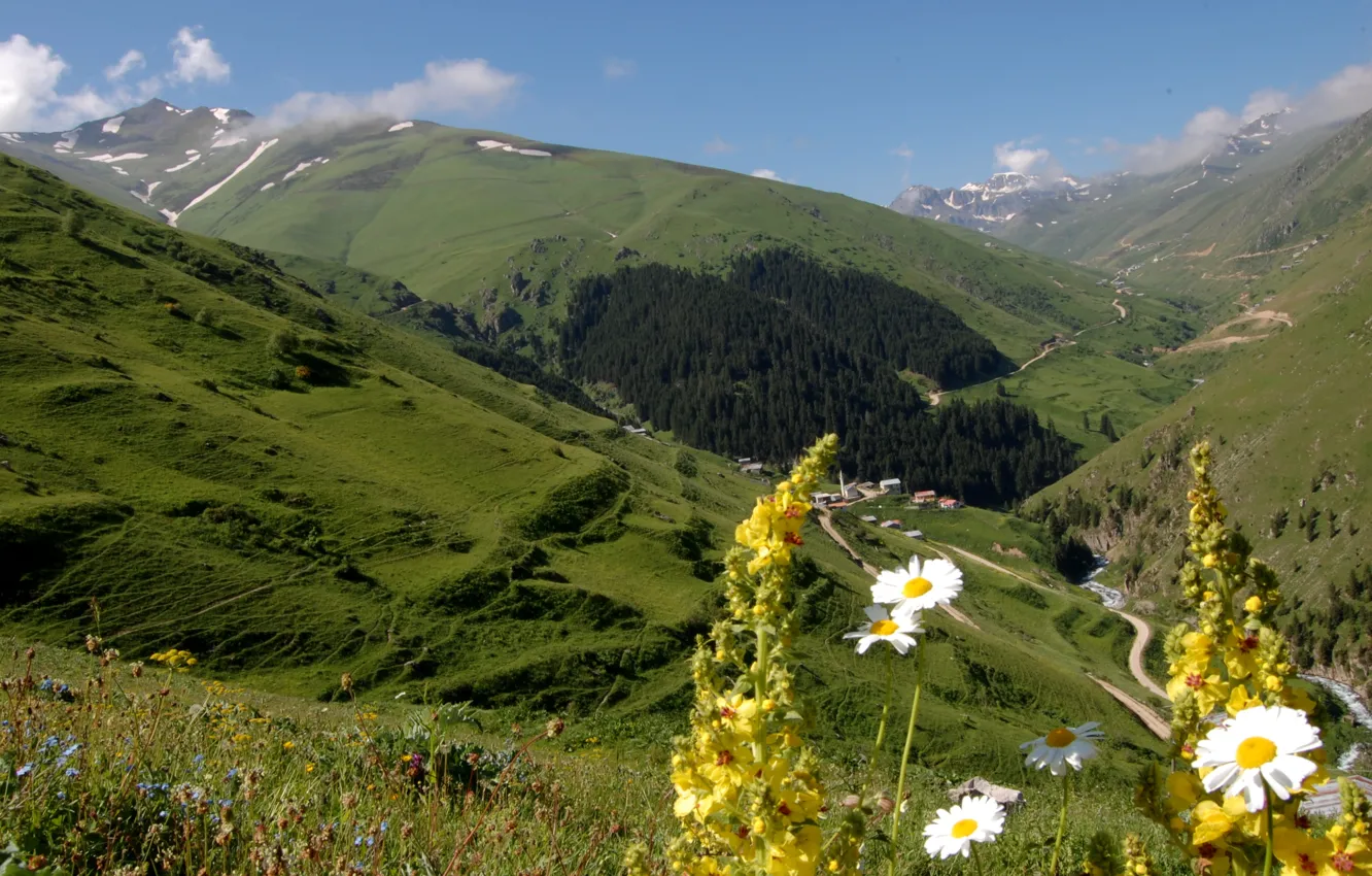 Photo wallpaper mountains, valley, Turkey
