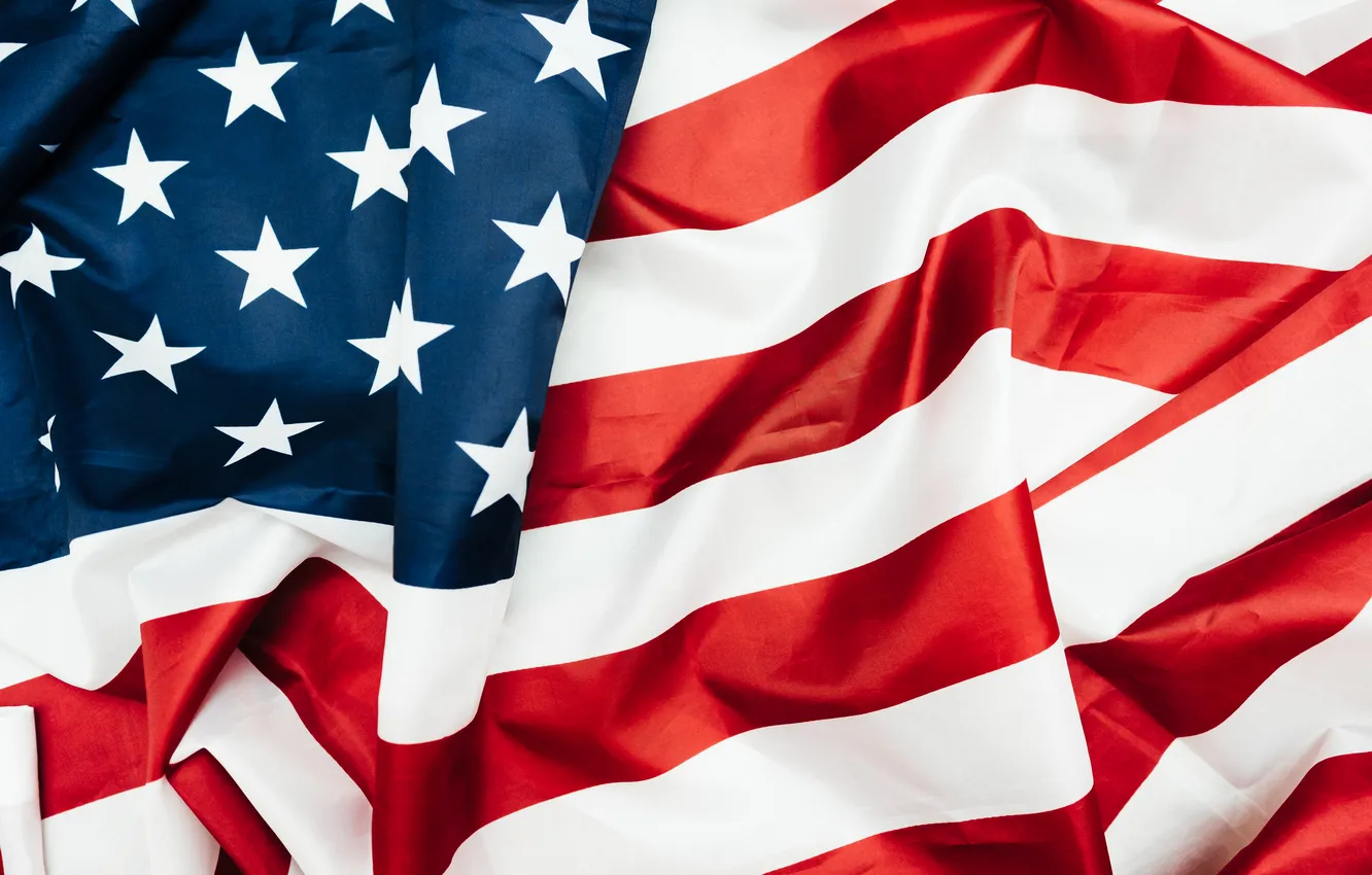 Photo wallpaper red, USA, United States, blue, pattern, stars, flag, fabric