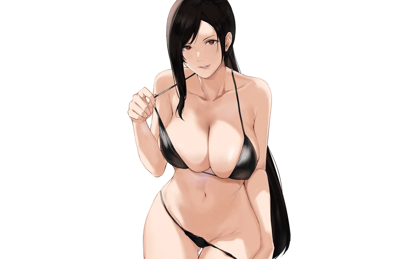 Photo wallpaper girl, sexy, Final Fantasy, cleavage, long hair, boobs, anime, beautiful