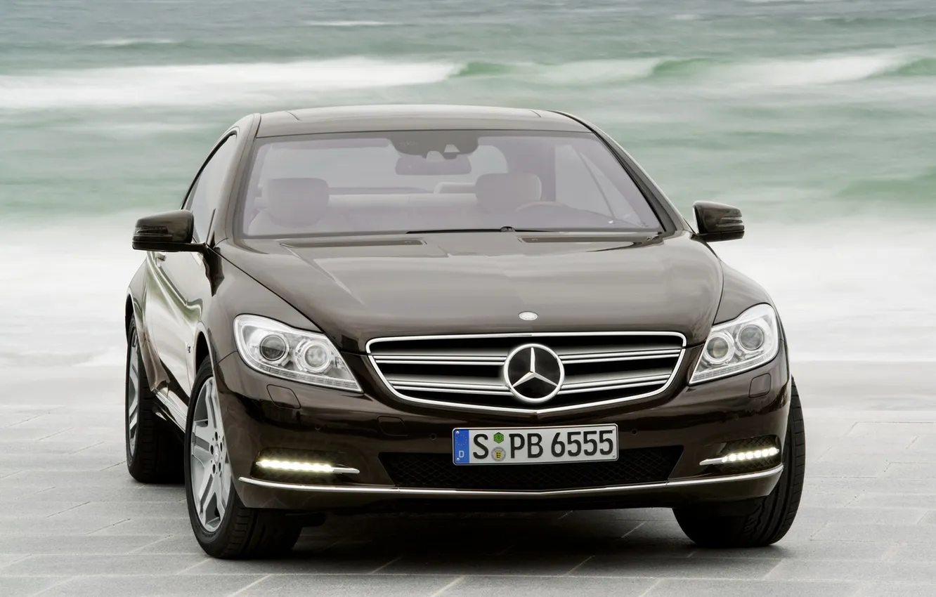 Photo wallpaper sea, Mercedes, CL600