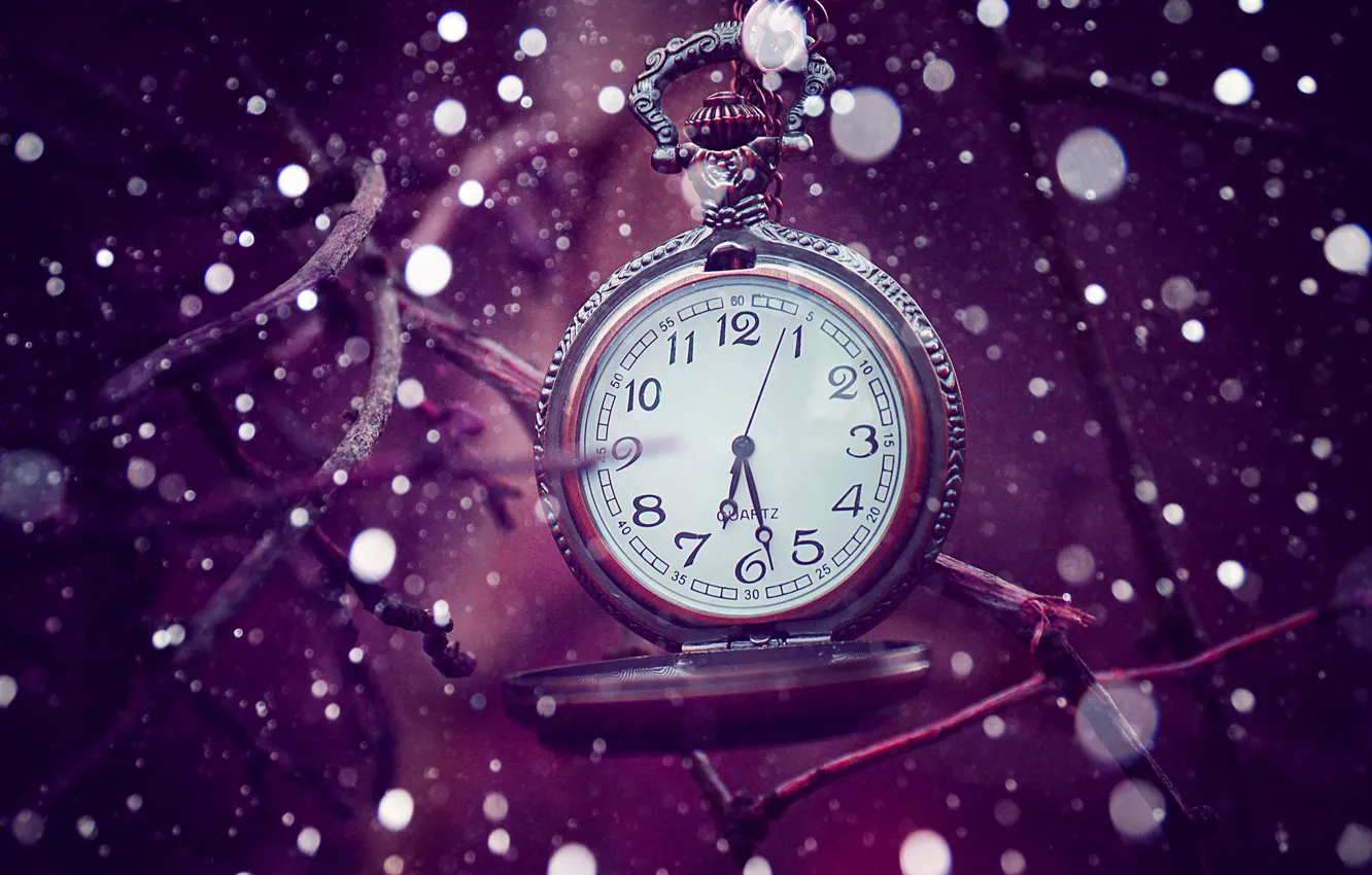 Photo wallpaper time, watch, lilac, bokeh, time