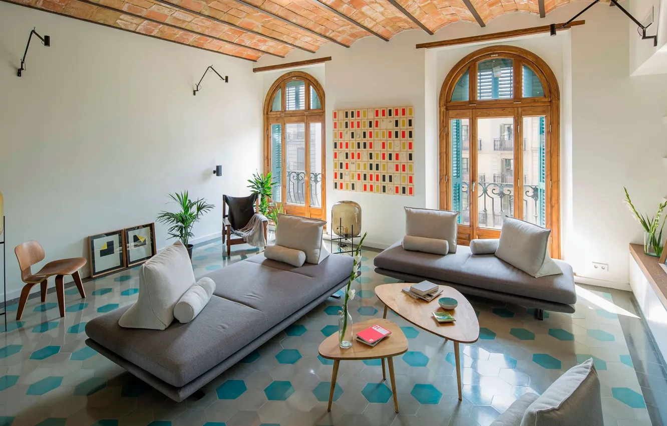 Photo wallpaper room, interior, living room, House of Mirrors, by Nook Architects