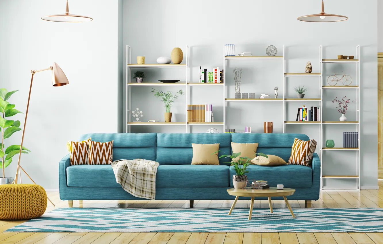 Photo wallpaper design, style, interior, sofa, living room