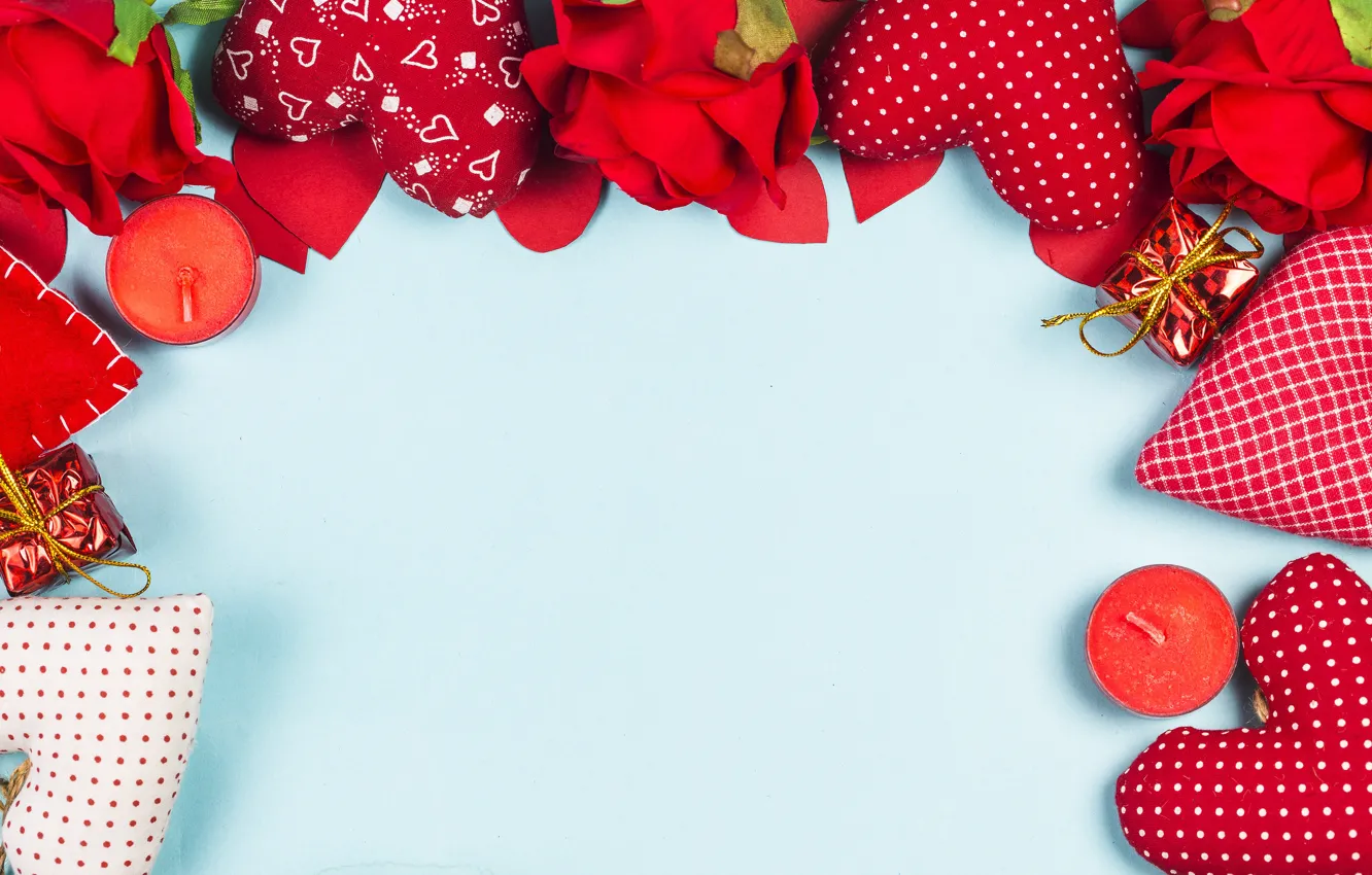 Photo wallpaper love, flowers, heart, roses, red, love, romantic, hearts