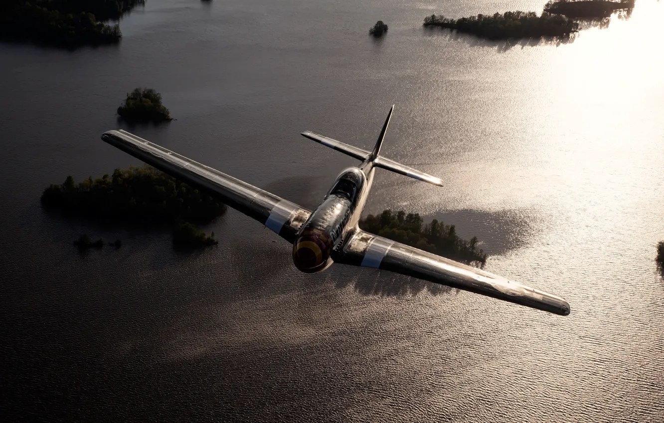 Photo wallpaper Mustang, fighter, P-51, American, single, long-range