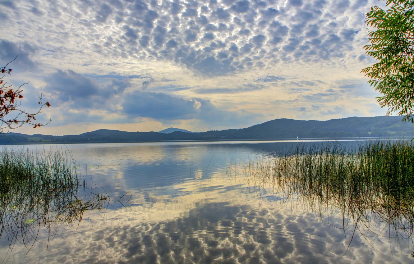 Photo wallpaper the sky, water, clouds, nature, river, photo, Germany, Nickenich