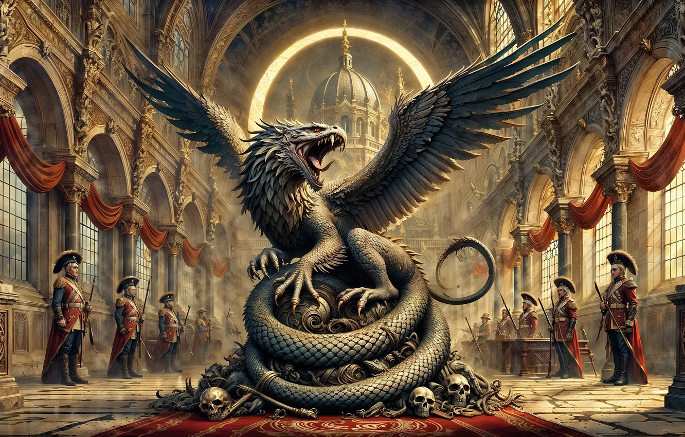 Photo wallpaper being, corridor, the guardian