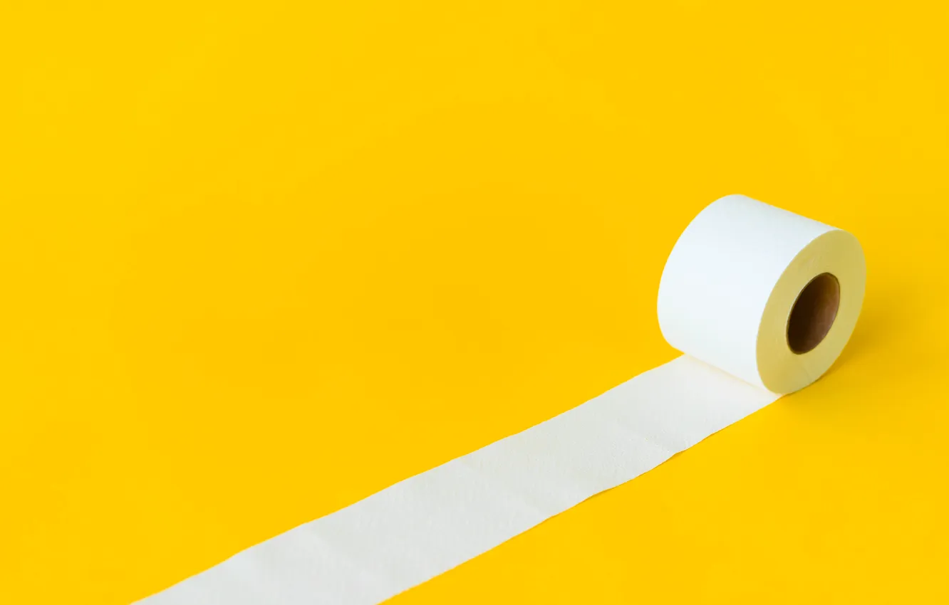 Photo wallpaper yellow, artwork, Toilet Paper