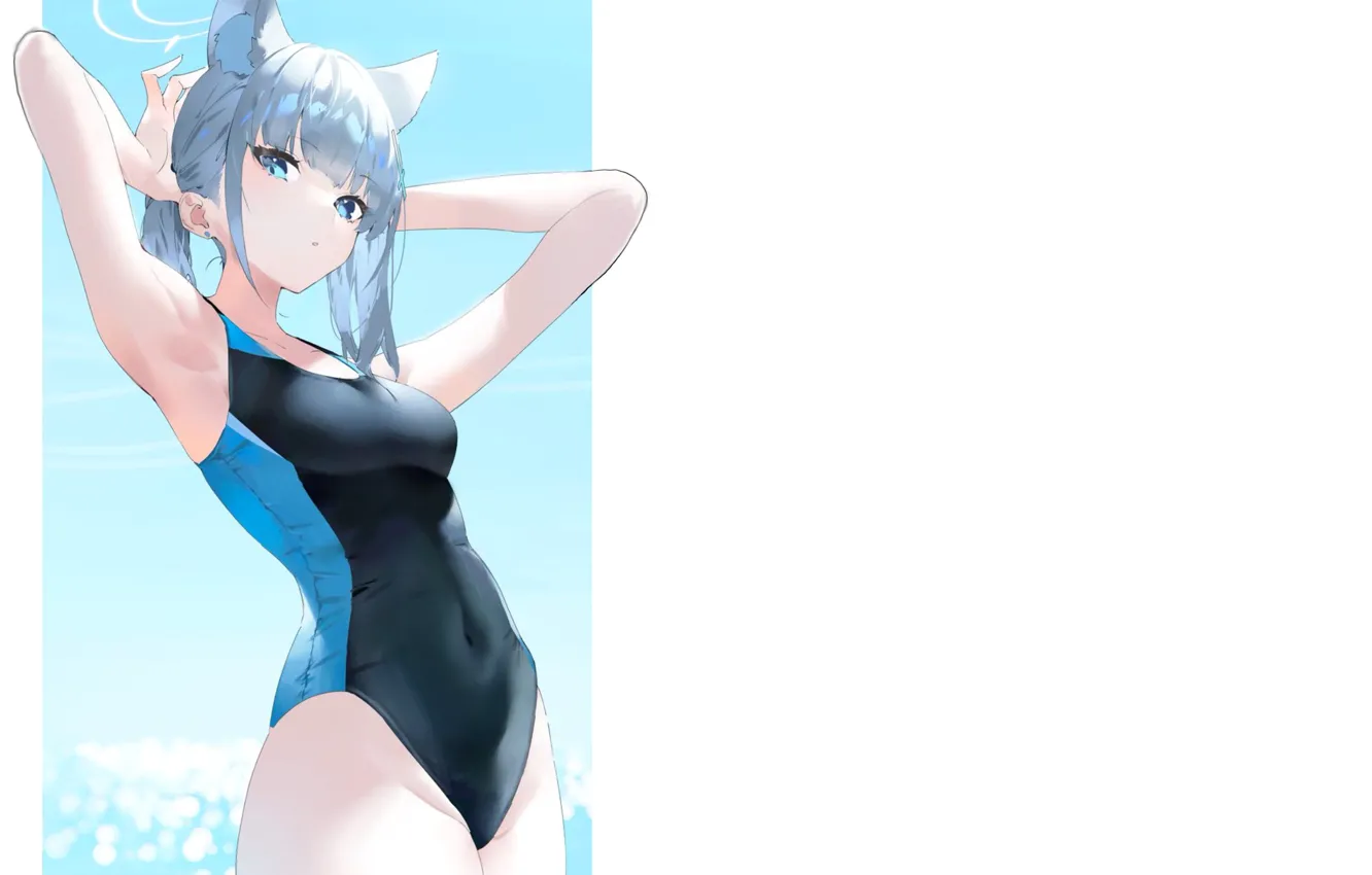 Photo wallpaper kawaii, girl, sexy, wet, anime, water, seaside, swimsuit