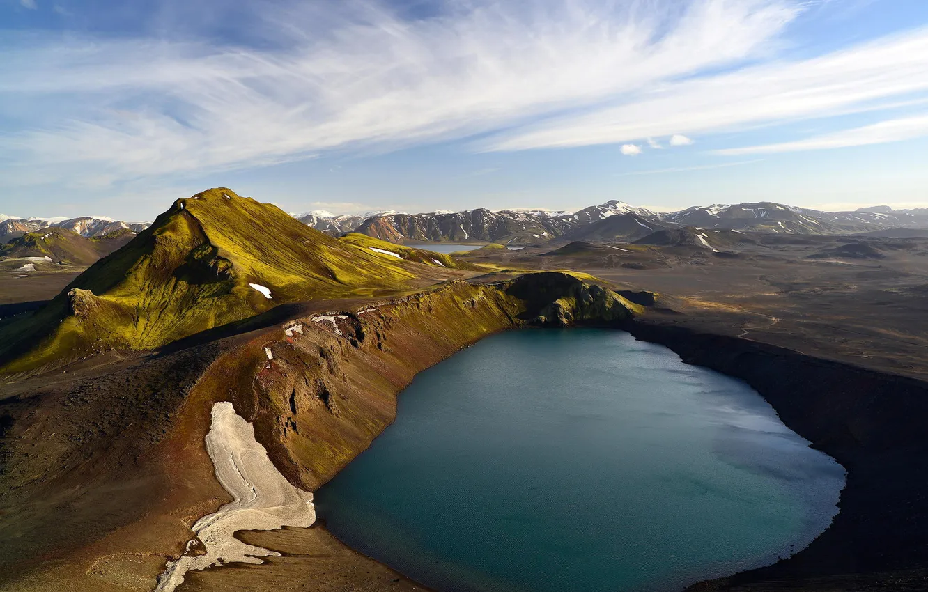 Photo wallpaper mountains, nature, lake