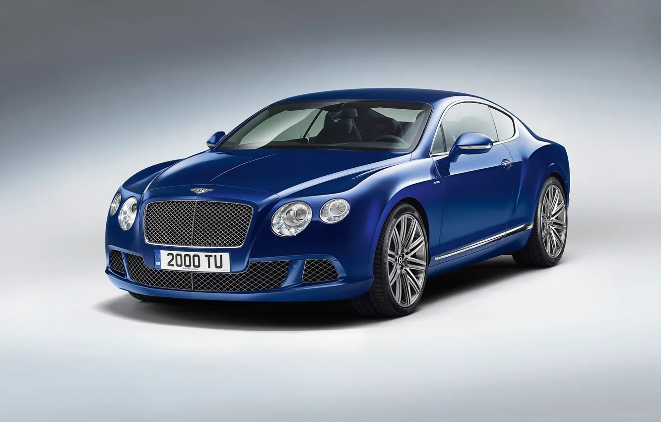 Photo wallpaper Bentley, Continental, Blue, Speed, (2013)