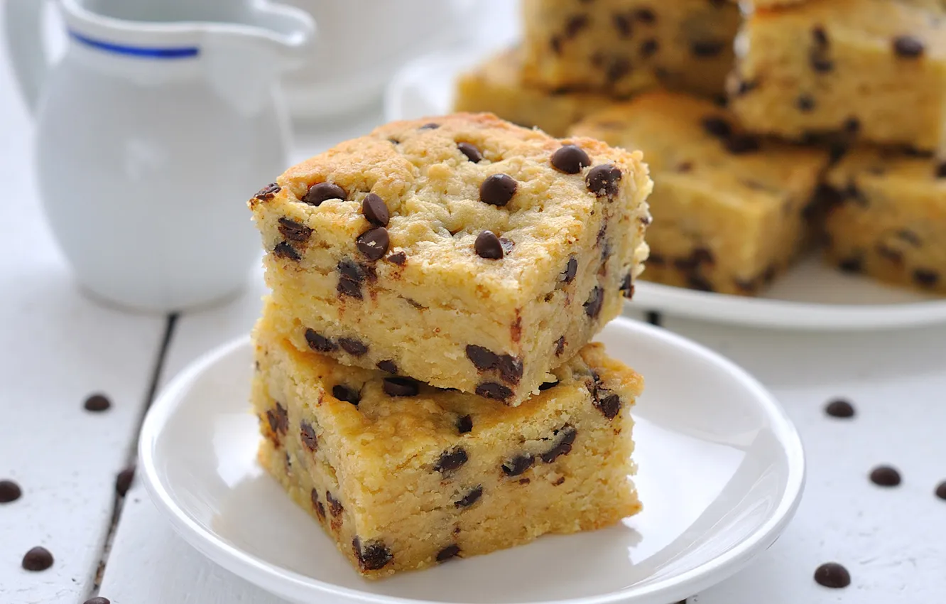 Photo wallpaper chocolate, pie, saucer, sweet, cupcakes