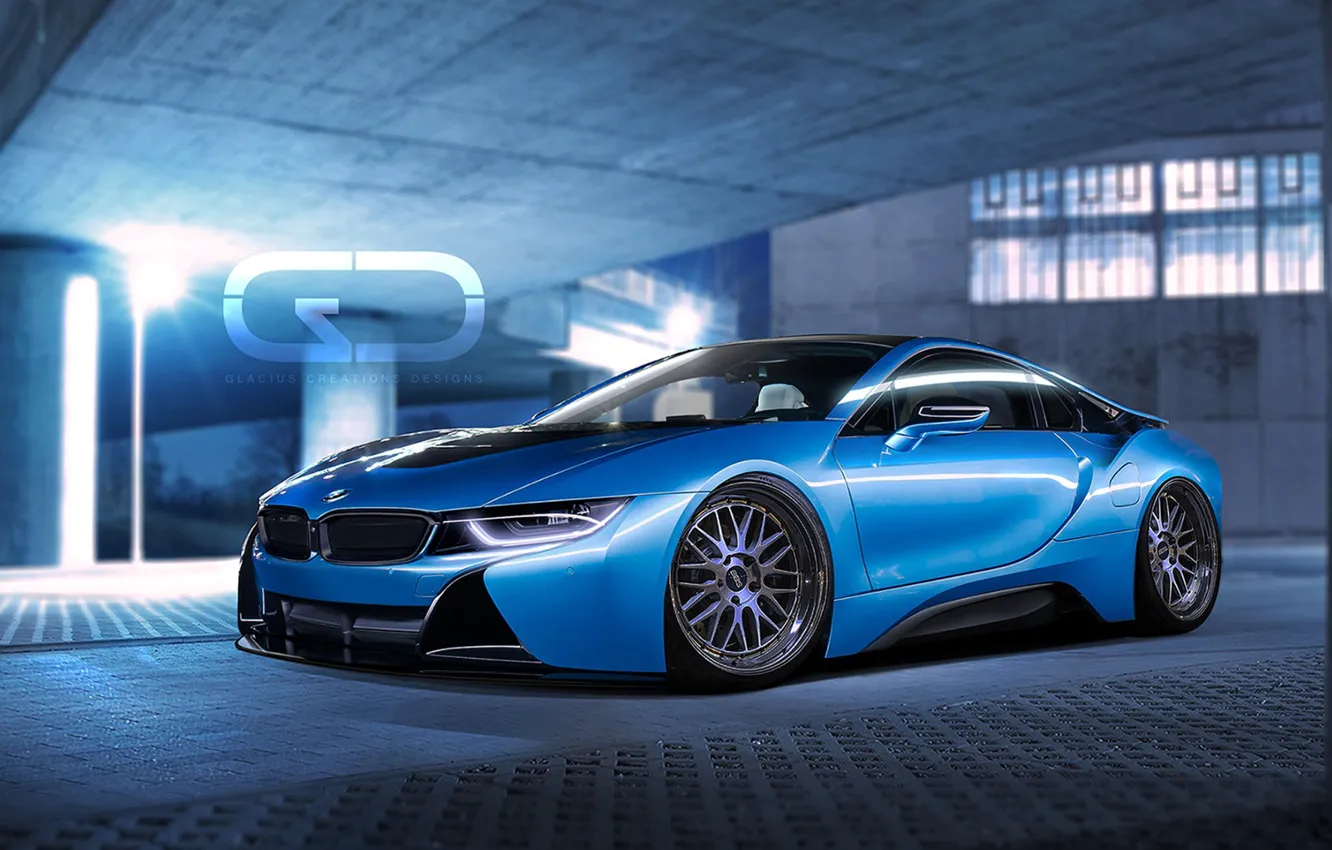 Photo wallpaper Auto, Blue, BMW, Machine, BMW i8, Christer Stormark, by Christer Stormark, Transport & Vehicles