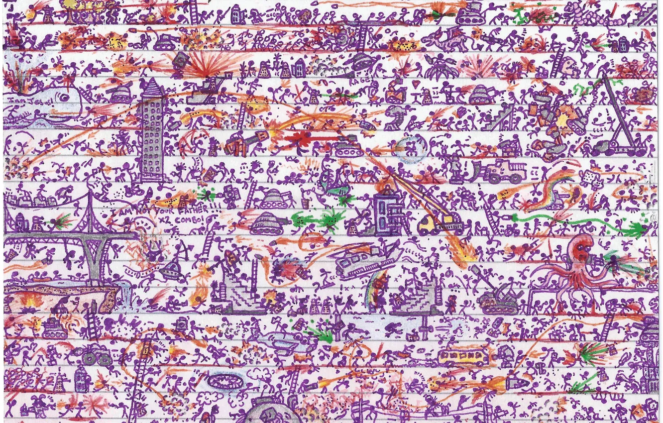 Photo wallpaper war, war, doodle, Doodle