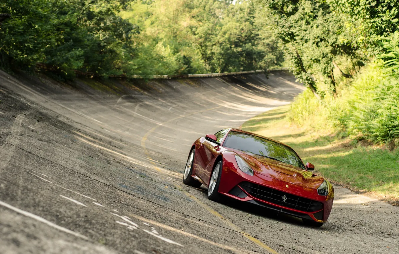 Photo wallpaper asphalt, Ferrari, track, Berlinetta, F12