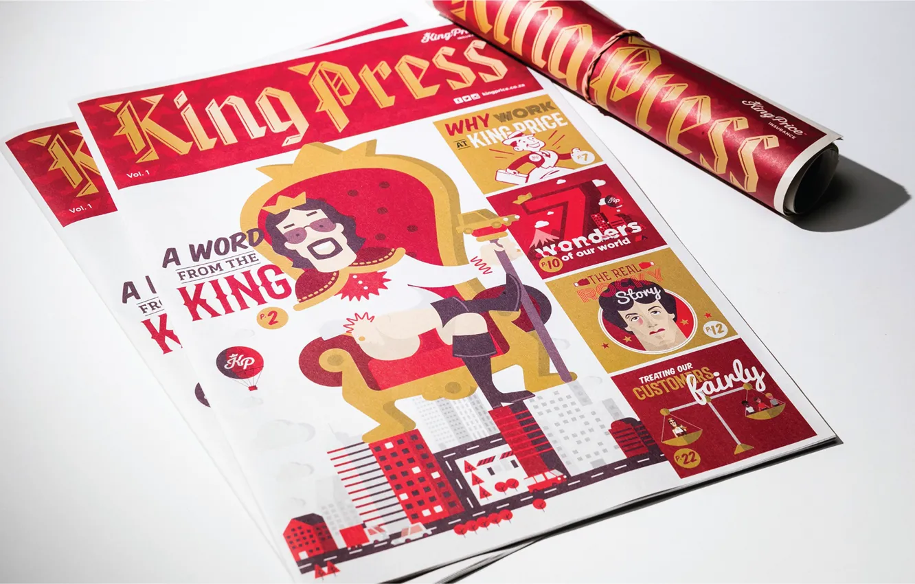 Photo wallpaper journal, cover, design, illustrations, King Press
