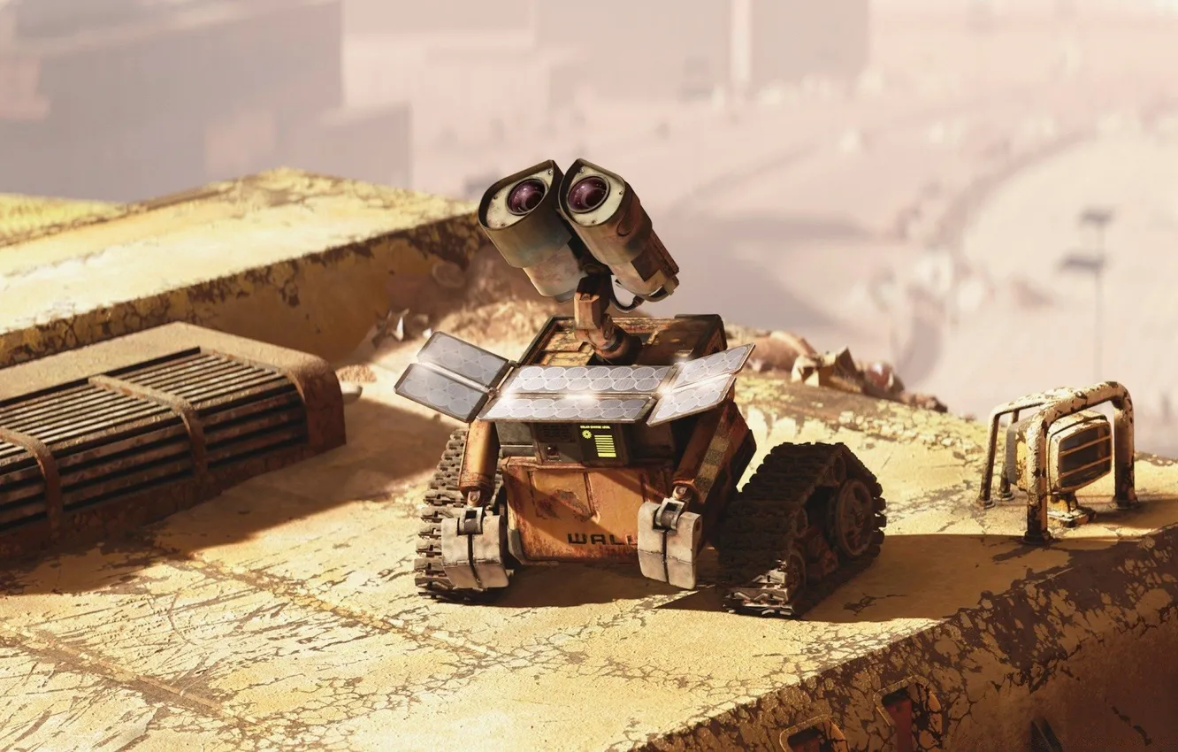 Photo wallpaper wall-e, robot, Caterpillars