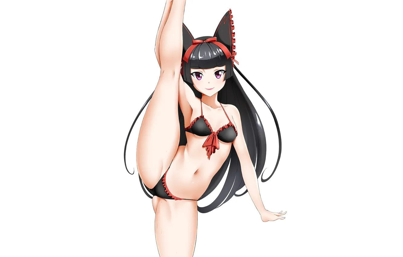 Photo wallpaper girl, sexy, lingerie, bra, cleavage, panties, long hair, legs