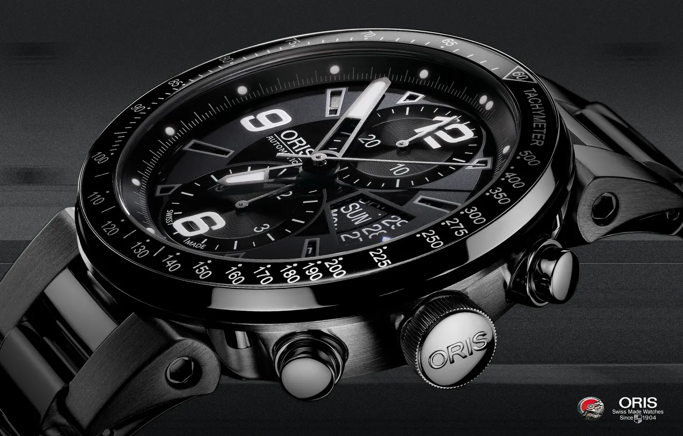 Photo wallpaper watch, white, black, Oris