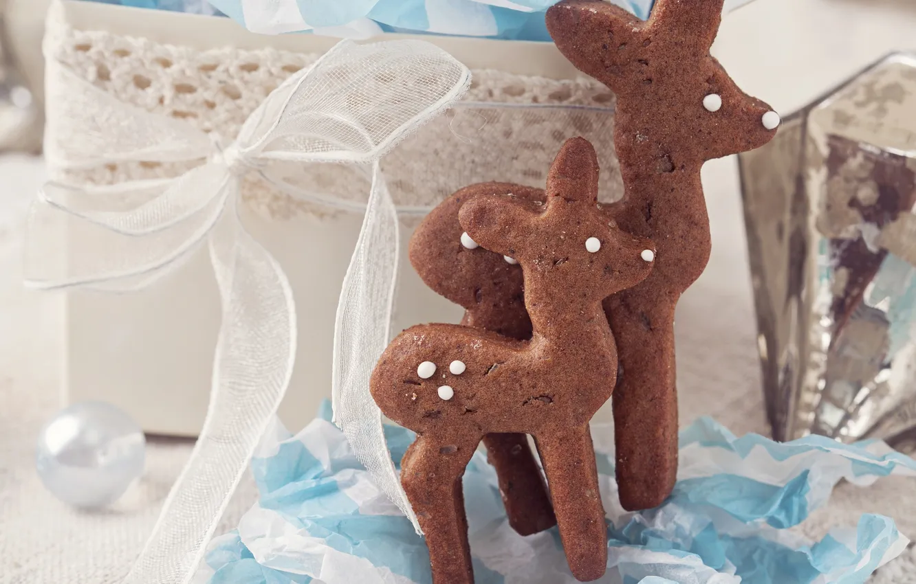 Photo wallpaper holiday, new year, men, Christmas, sweets, Christmas, figures, cookie