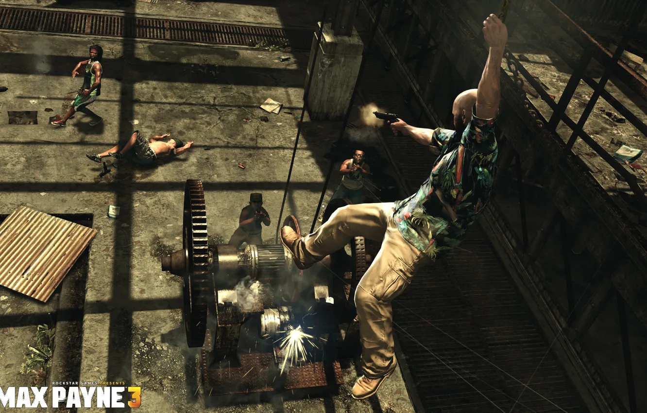 Photo wallpaper flight, shooting, game, Max Payne 3, Max Payne