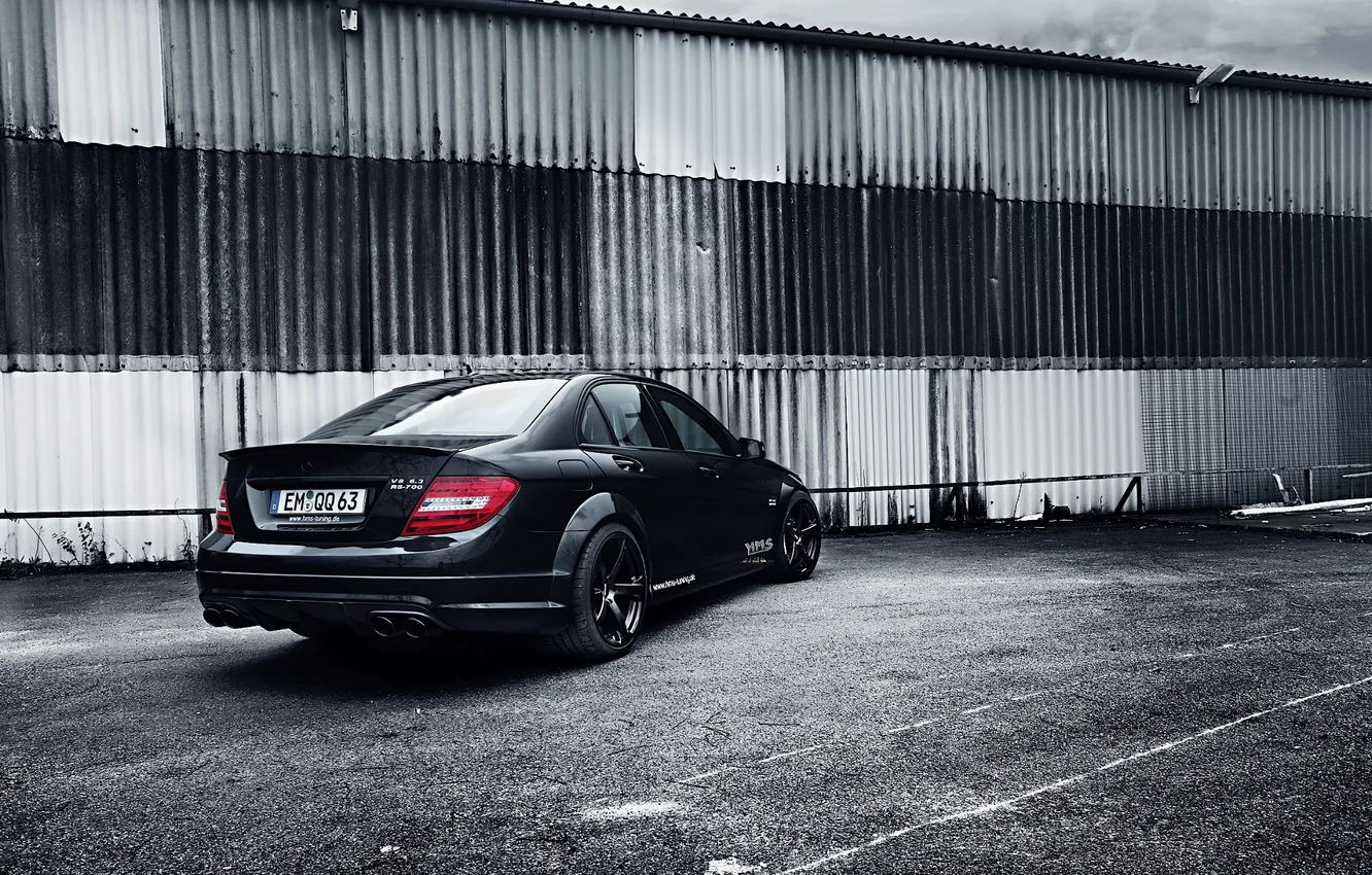 Photo wallpaper Mercedes-Benz, black, AMG, tuning, C63, work