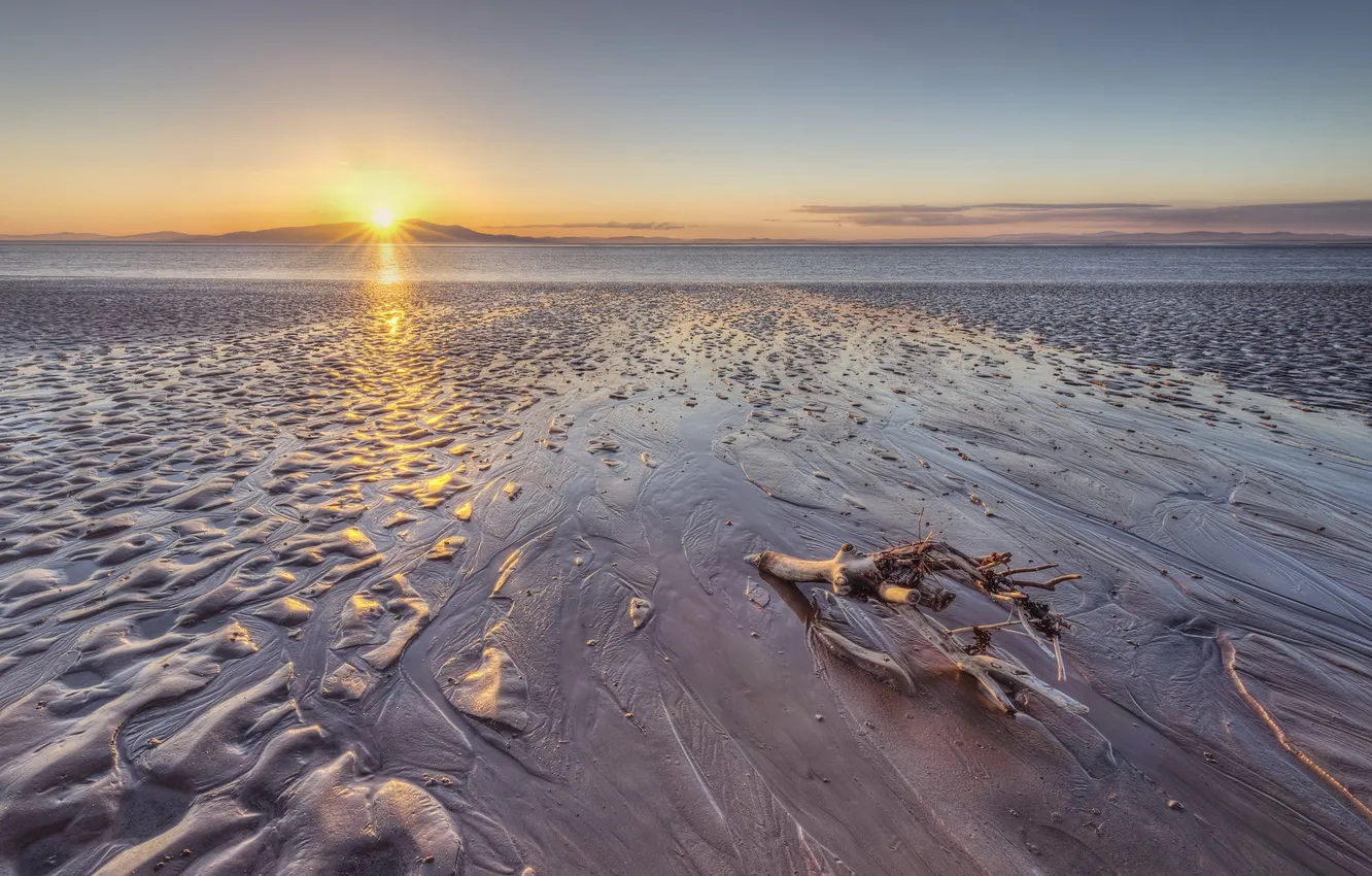 Photo wallpaper sea, sunset, nature