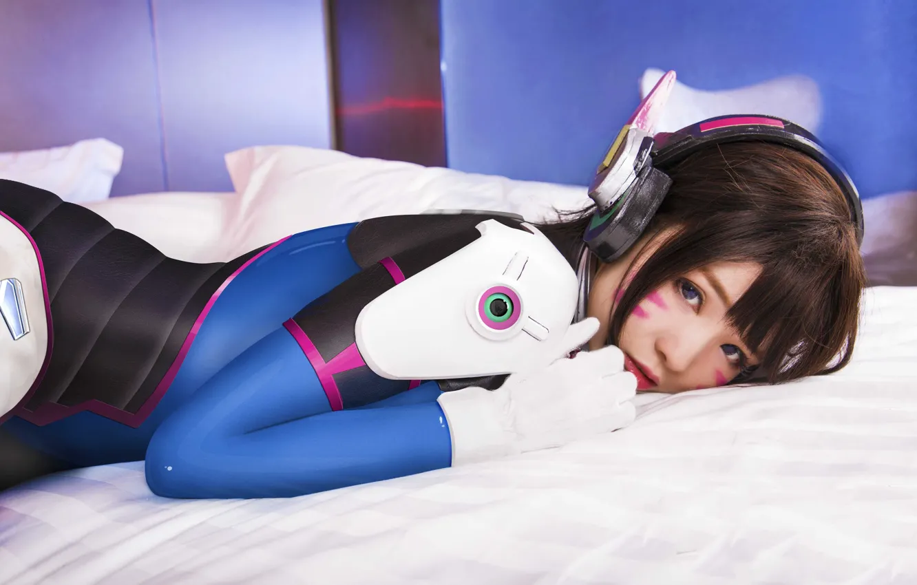Photo wallpaper girl, game, mecha, pretty, face, cosplay, asian, japanese