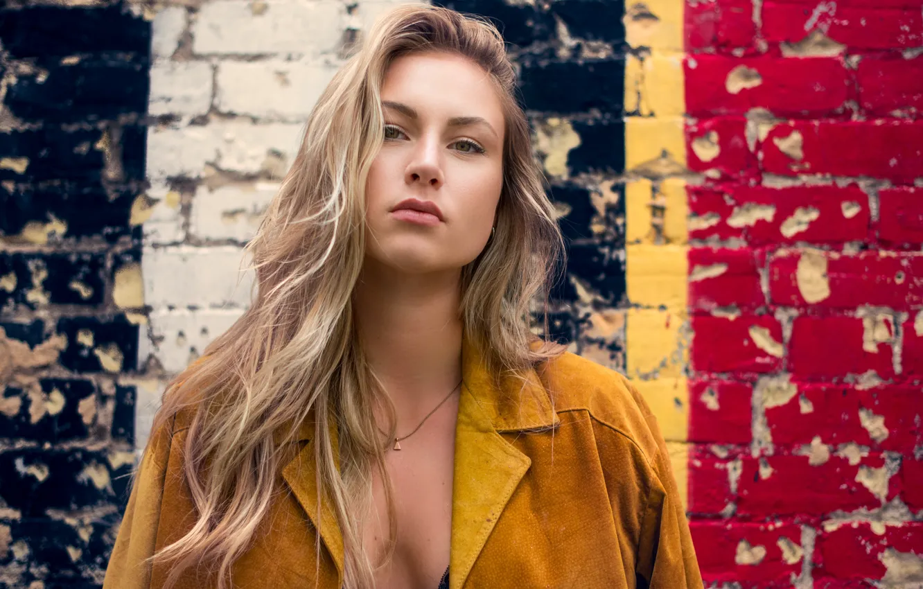 Photo wallpaper girl, face, background, hair