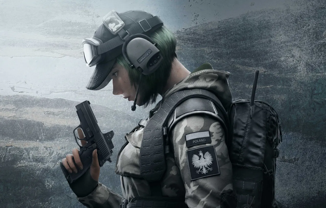 Photo wallpaper artwork, girls with guns, polish, video game characters, Rainbow 6, Polish women