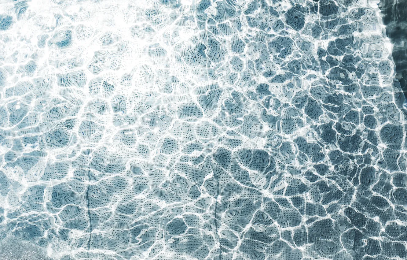 Photo wallpaper bubbles, blue, water