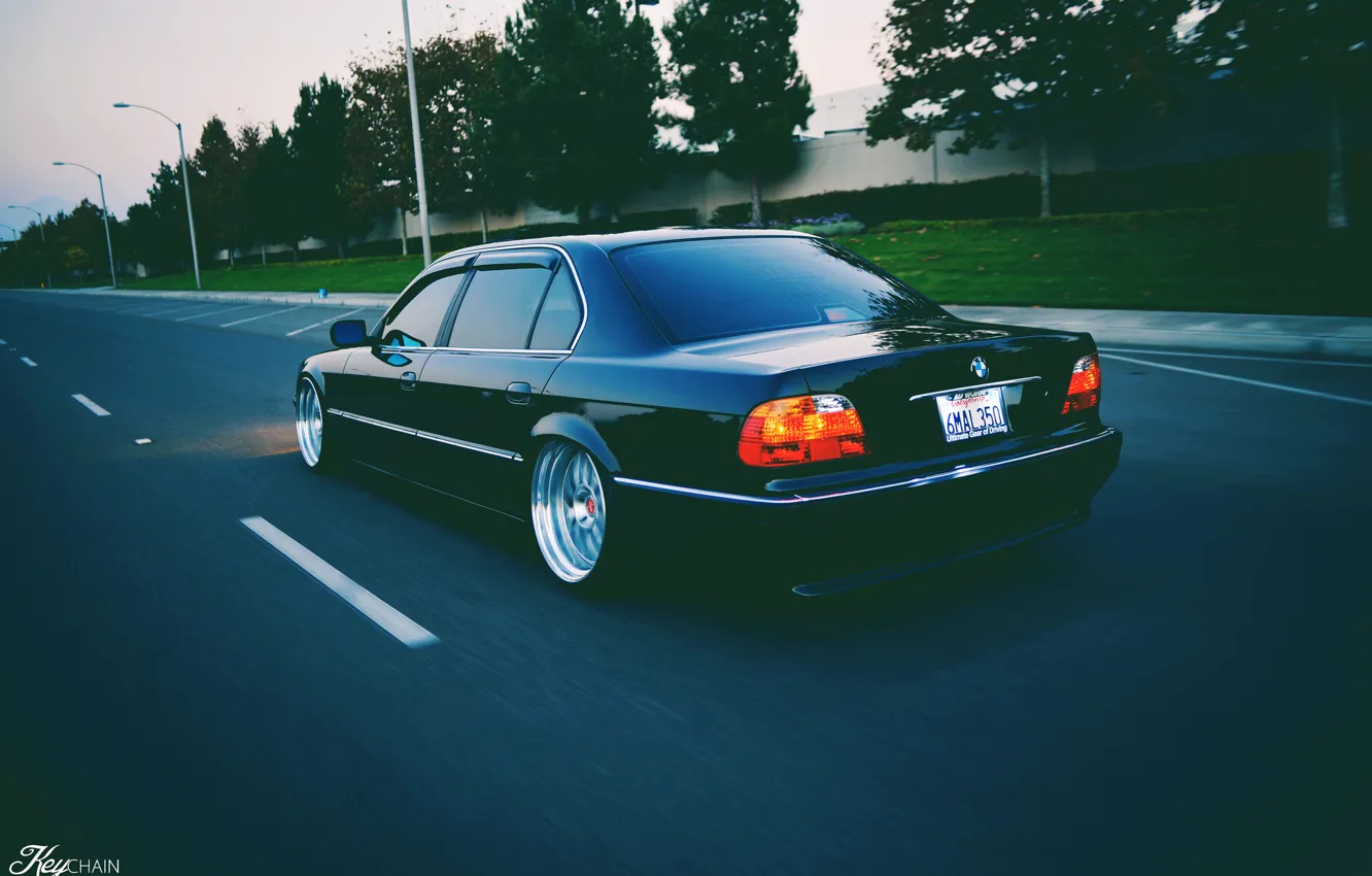 Photo wallpaper road, tuning, BMW, classic, stance, bmw e38, 750il