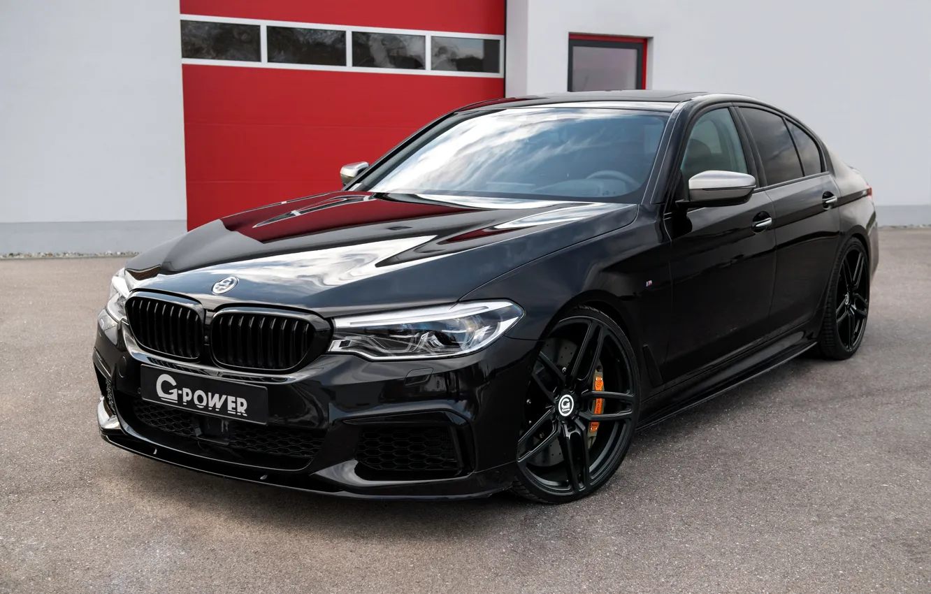 Photo wallpaper black, BMW, sedan, G-Power, 2018, 5, four-door, 5-series