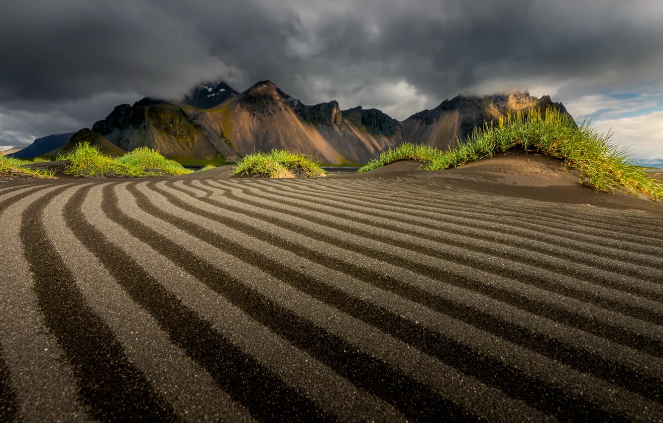 Photo wallpaper landscape, morning, Vestrahorn