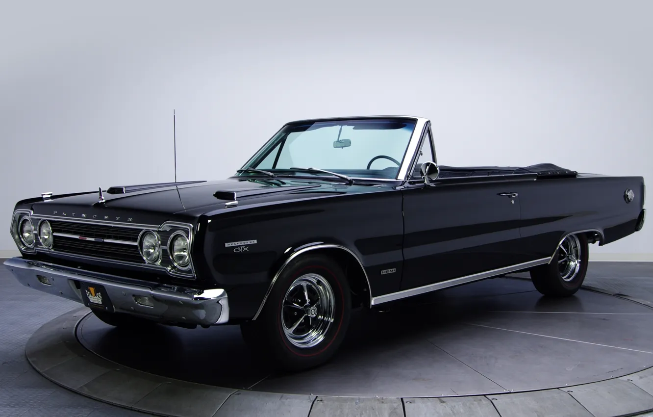 Photo wallpaper background, GTX, convertible, 1967, Plymouth, the front, Muscle car, Convertible