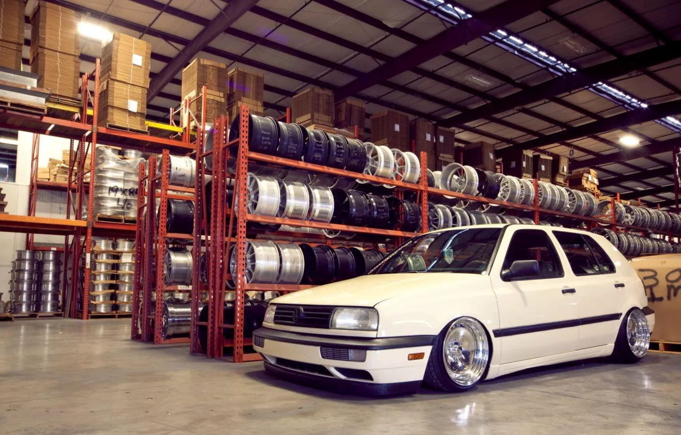 Photo wallpaper volkswagen, turbo, golf, tuning, power, germany, low, stance