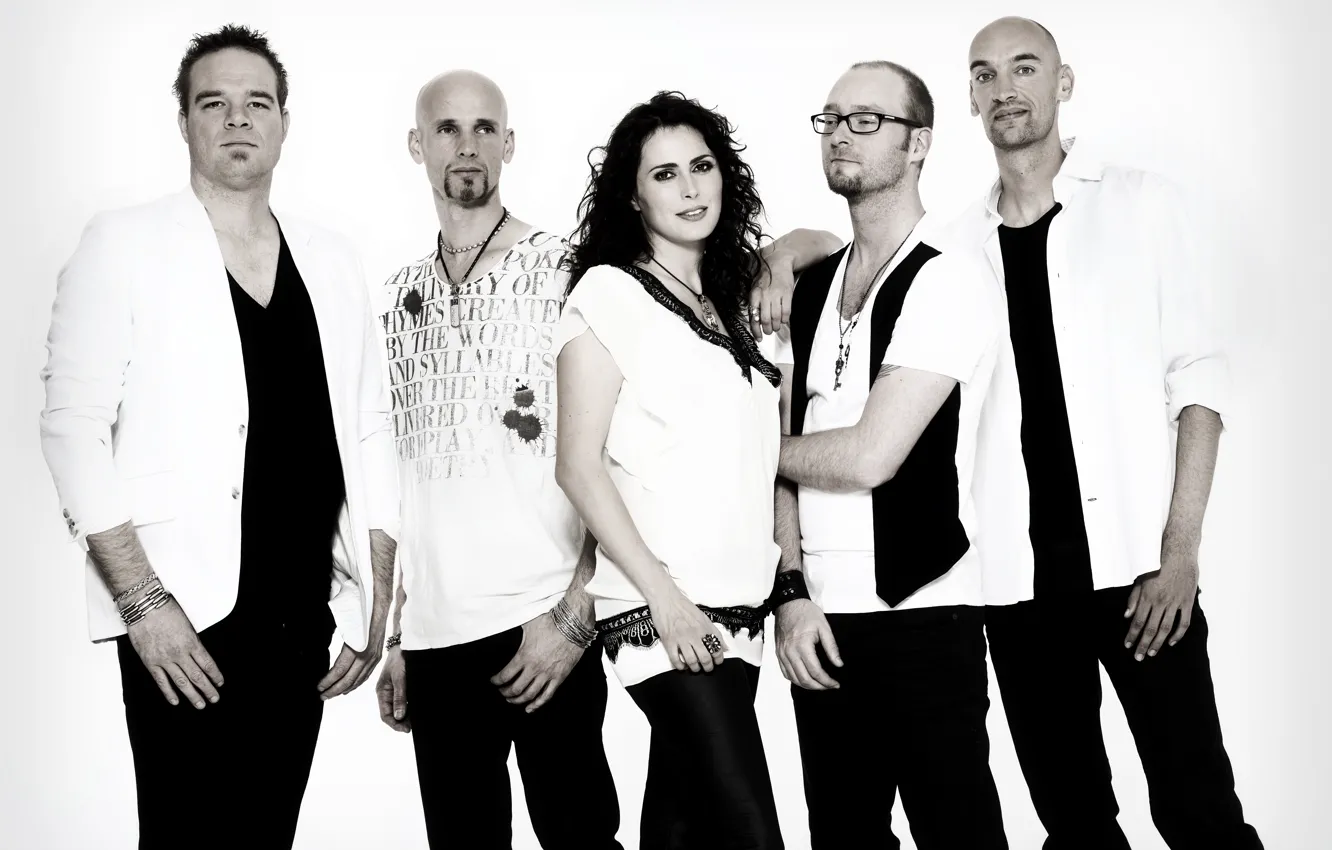 Photo wallpaper group, Within Temptation, Sharon den Adel, Sharon den Adel, Robert Vesterholt, vocalist, Robert Westerholt