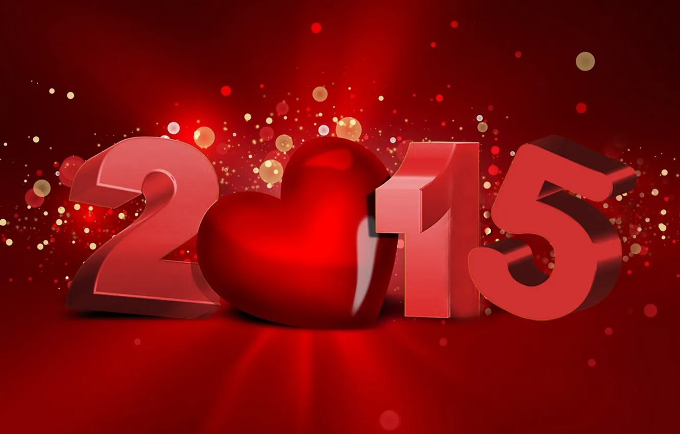 Photo wallpaper red, heart, 2015