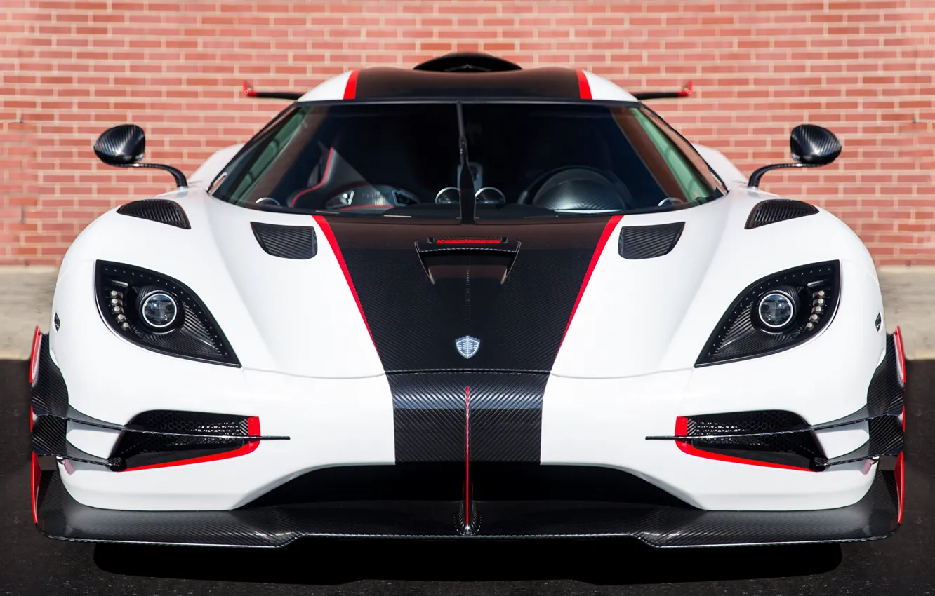 Photo wallpaper design, Koenigsegg, front view, sports car, Agera RS, white body