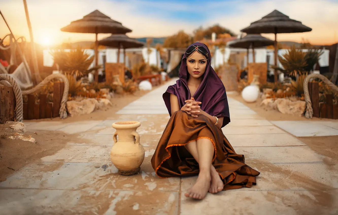 Photo wallpaper makeup, pitcher, the beauty, Alessandro Di Cicco, Arab girl