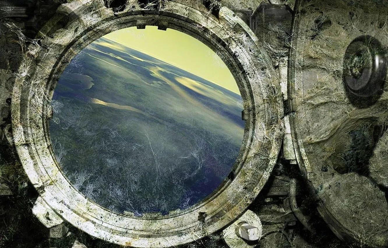 Photo wallpaper flight, rendering, earth, window, ilyuminator