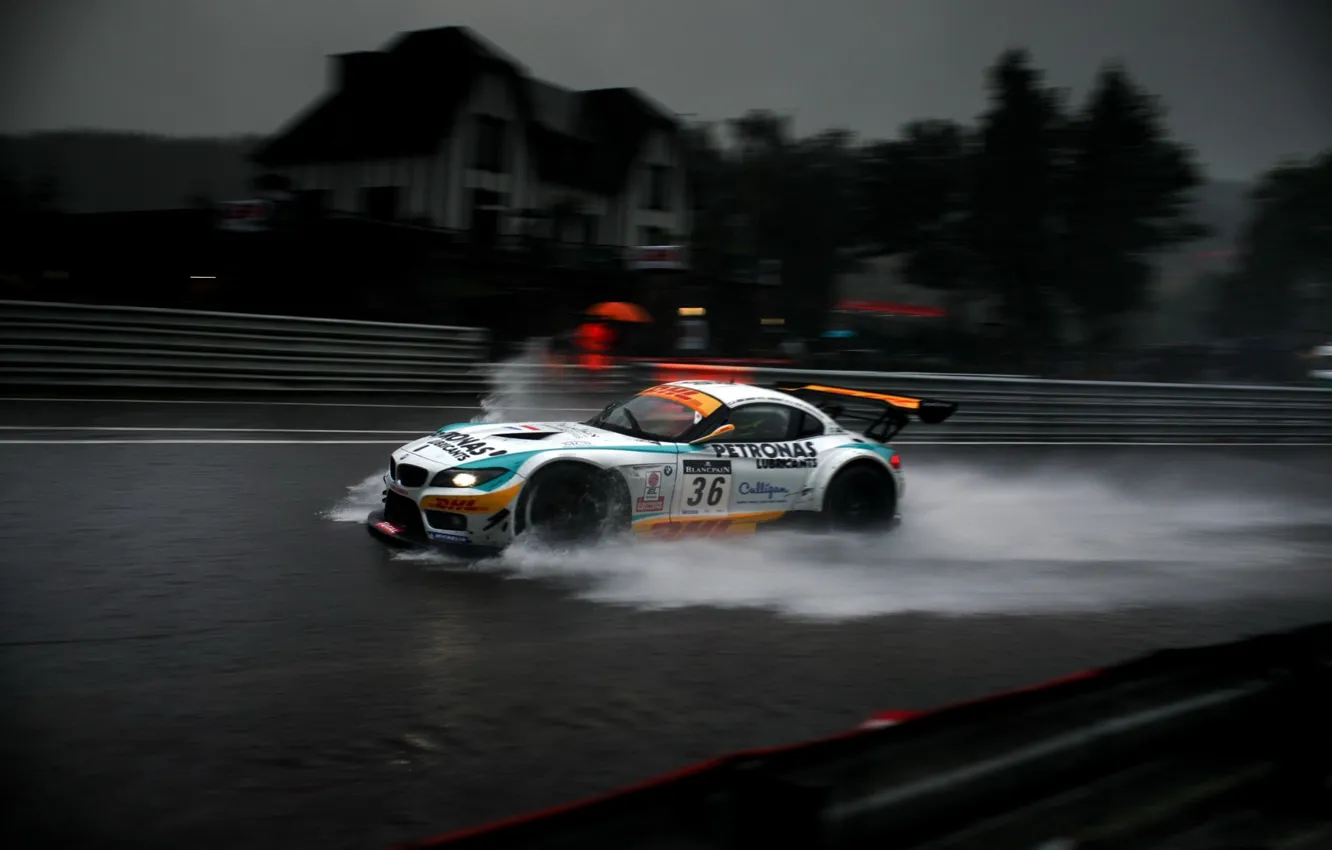 Photo wallpaper BMW, GT3, Rain