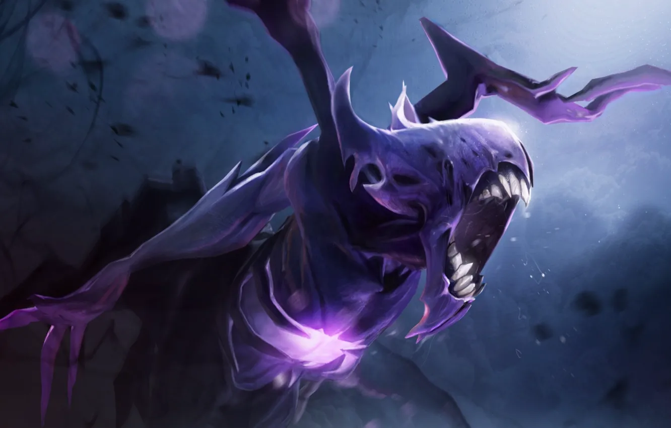 Photo wallpaper teeth, art, elemental, Bane, dota 2, nightmare