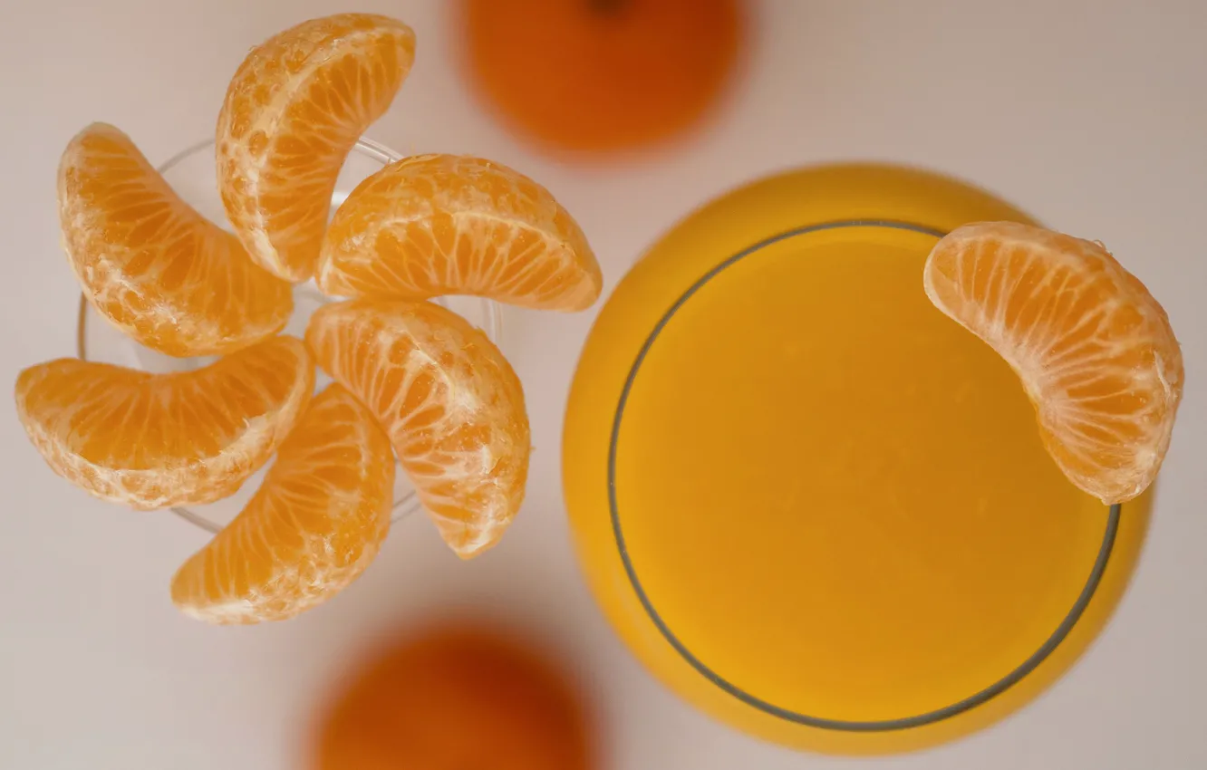 Photo wallpaper slice, juice, Mandarin