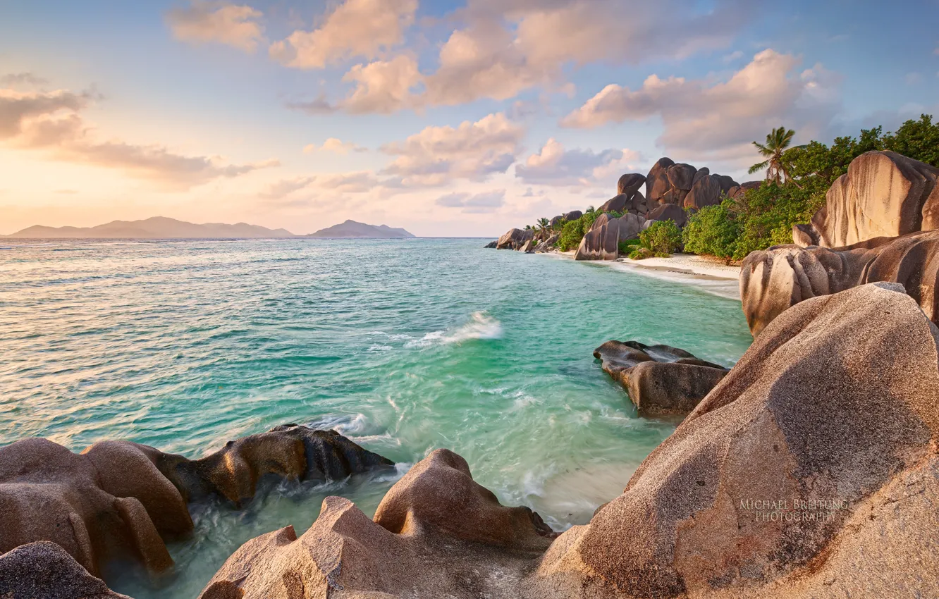 Photo wallpaper sea, Michael Breitung, beach., La Digue island, Seychelles