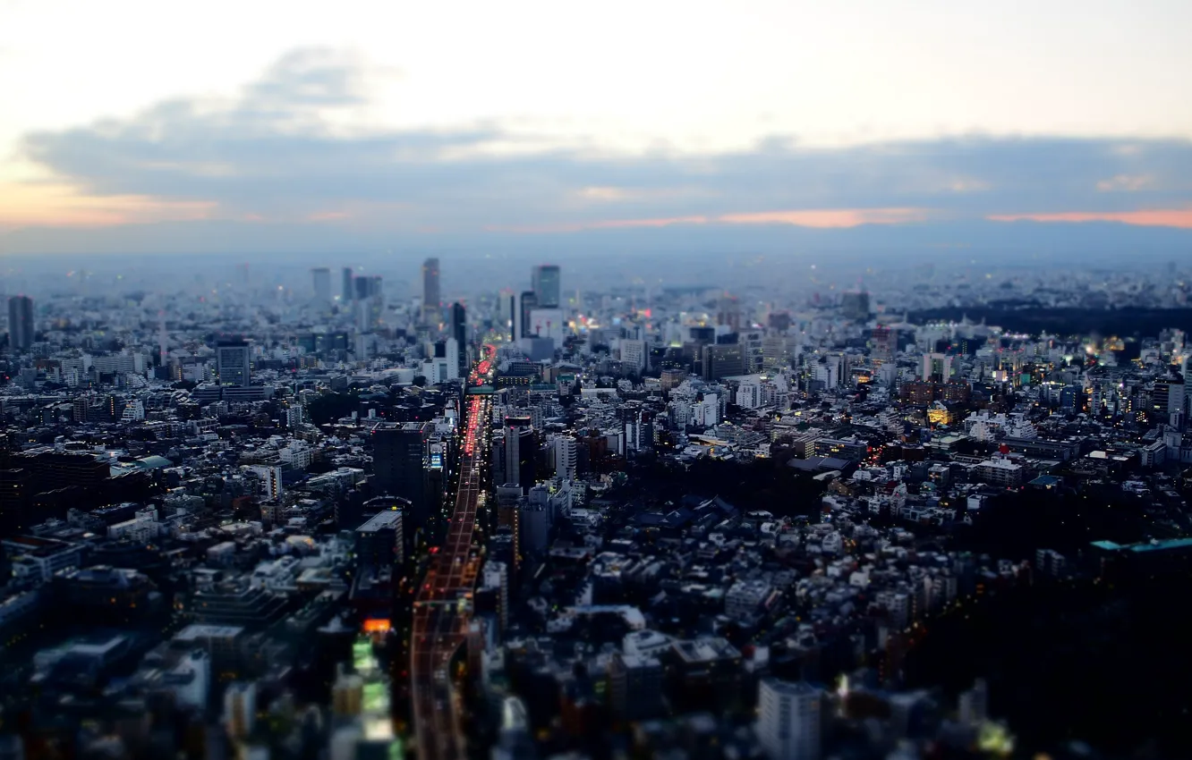 Photo wallpaper macro, night, the city, blur, night city, night, Town