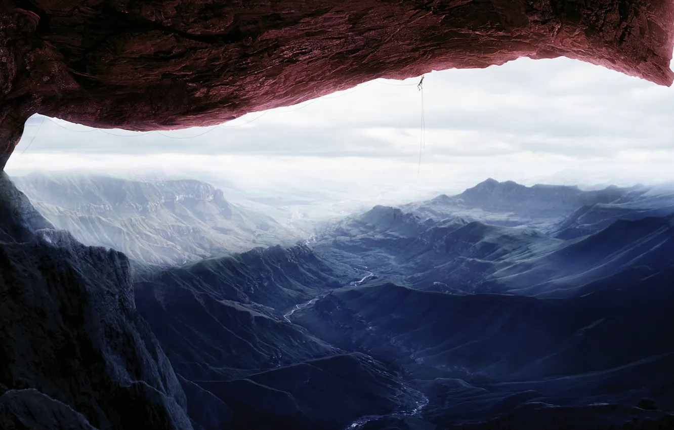 Photo wallpaper mountains, rock, people, climbing, climbing