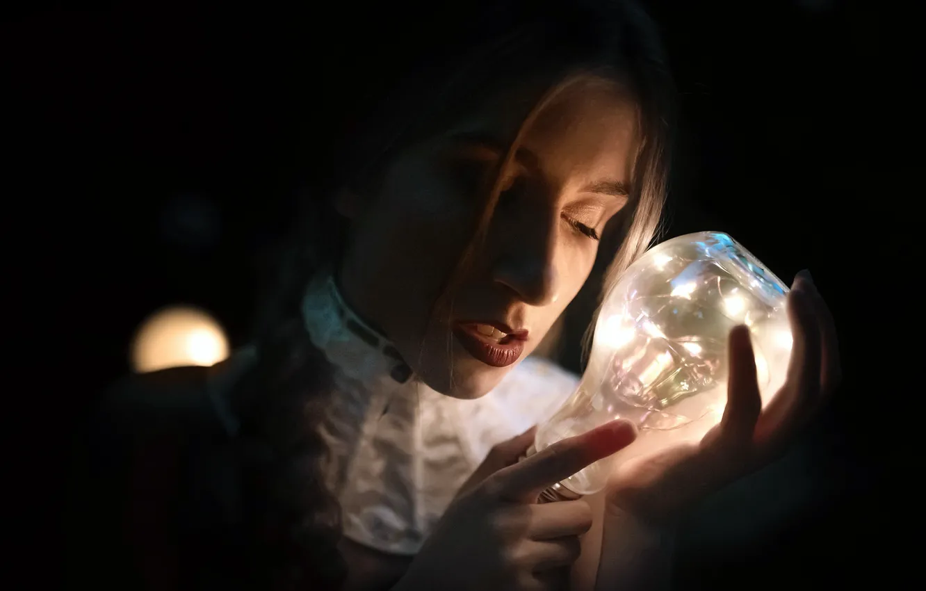 Photo wallpaper girl, light, portrait, Mar Kalina