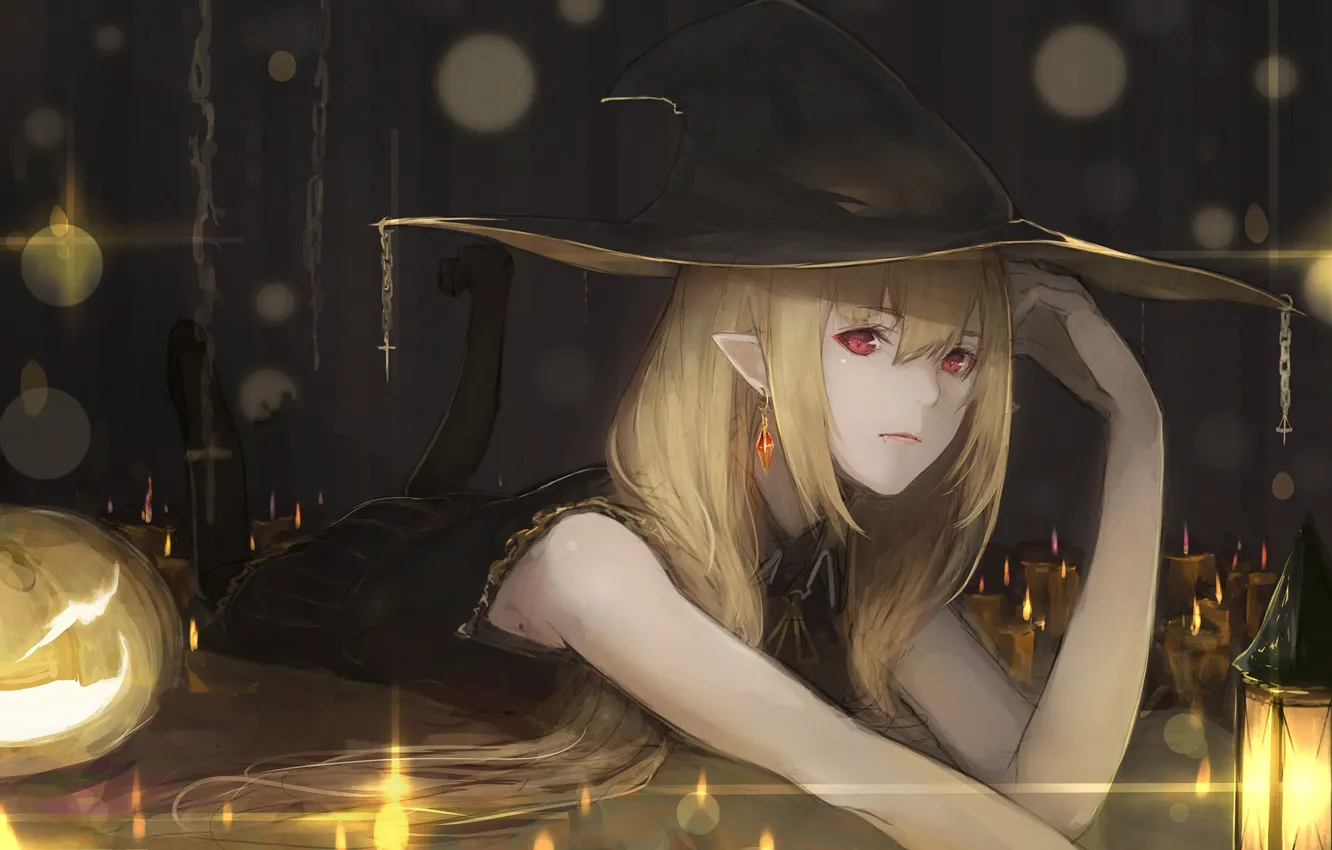Photo wallpaper hat, Halloween, witch