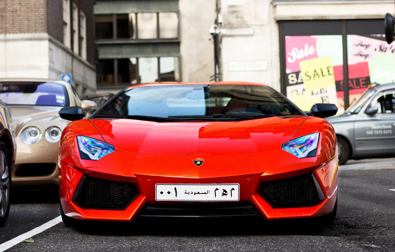 Photo wallpaper Lamborghini, red, Aventador, Supercar, LP700